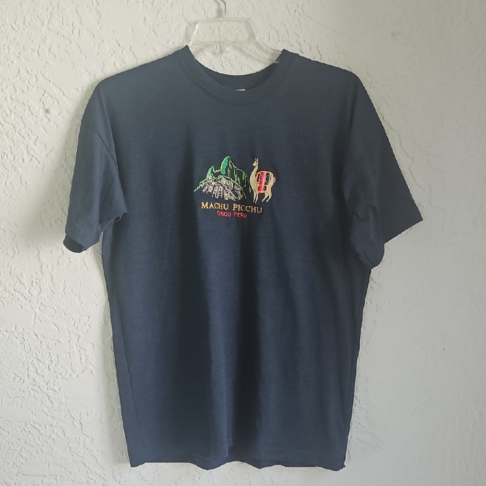 Navy Machu Picchu Peru Graphic T-Shirt